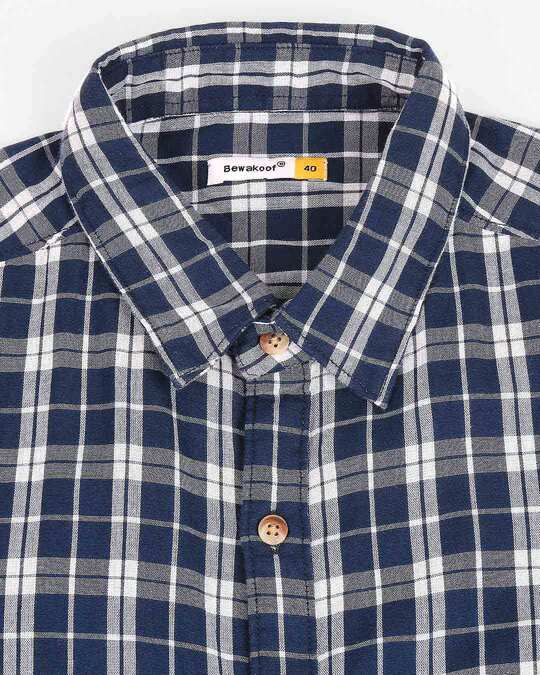 Shop Men's Navy Slim Fit Casual Check Shirt