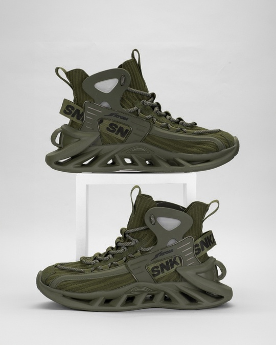 Buy Men s Olive Green AlphaBounce High Top Sneakers Online in India at Bewakoof