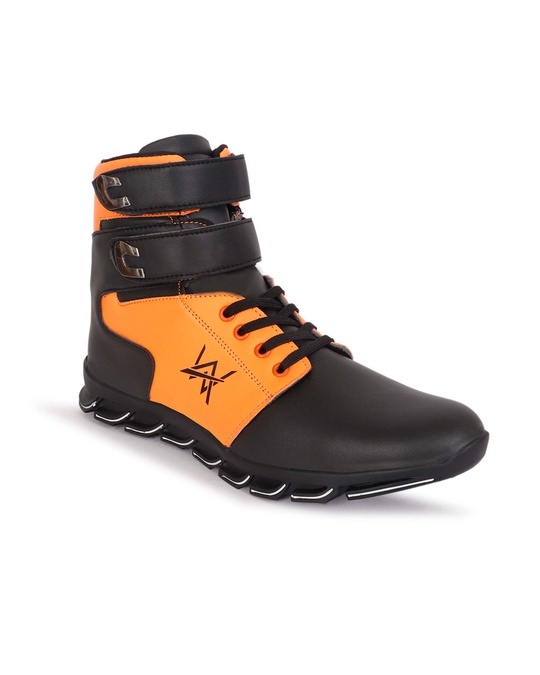 Buy Men's Orange and Black Casual Boot Online in India at Bewakoof