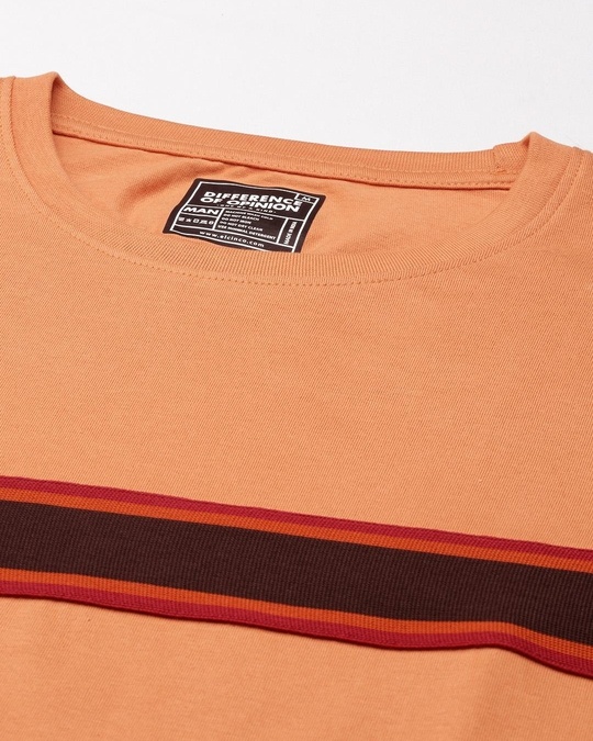 Buy Men's Orange Striped T-shirt Online at Bewakoof