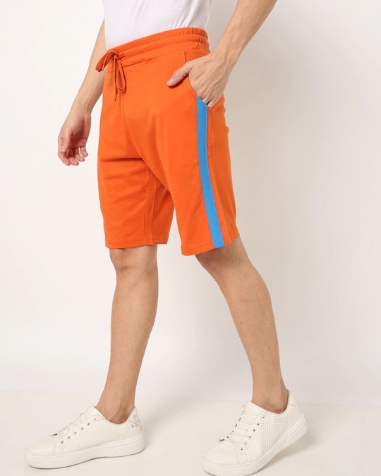 Buy Men's Orange Color Block Shorts for Men Orange Online at Bewakoof