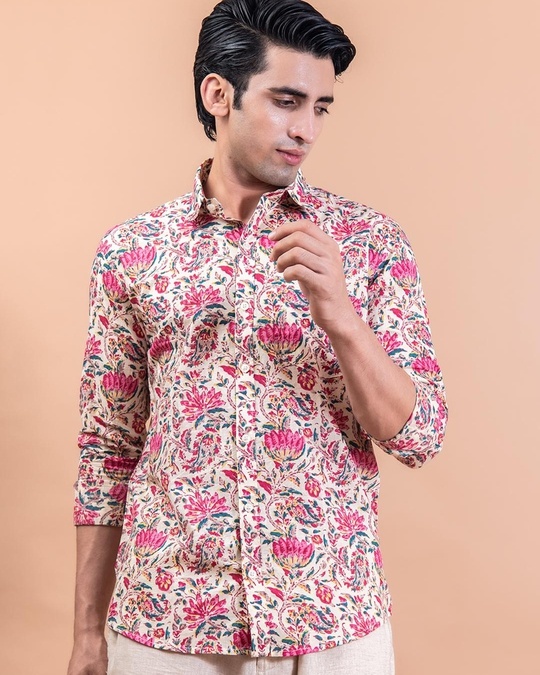Buy Men's Pink Floral Printed Shirt Online at Bewakoof