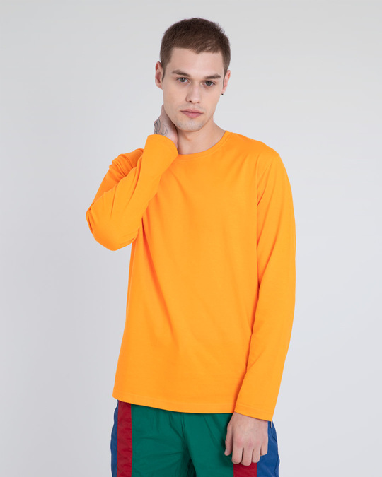 Shop Men's Plain Full Sleeve T-shirt Pack of 2(Blue & Orange )-Design