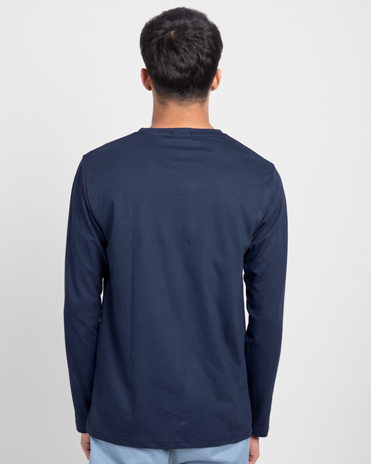 Shop Men's Plain Full Sleeve T-shirt Pack of 2(Blue & Orange )-Full