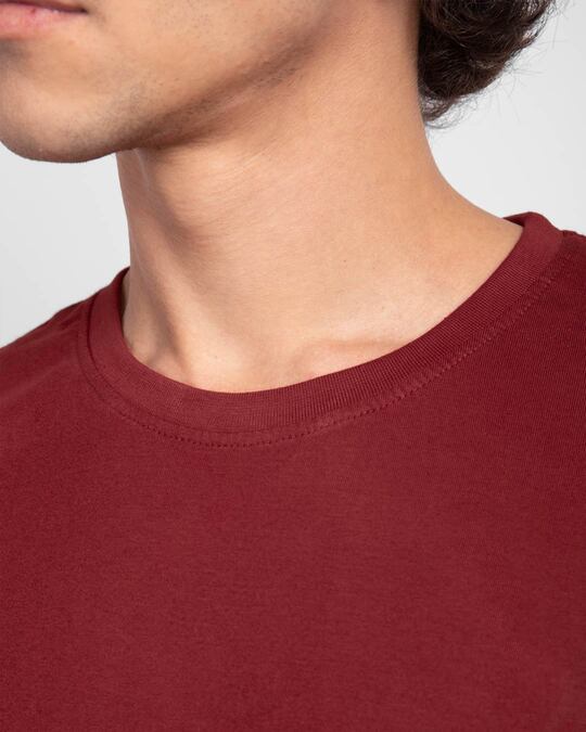 Shop Men's Plain Half Sleeve T-shirt Pack of 2(Red & Brown)