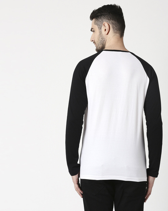 Download Buy Men's Plain Raglan Henley Full Sleeve(White-Black ...