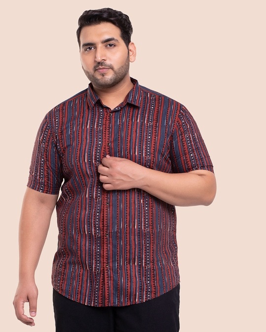 Shop Men's Printed Half Sleeves Plus Shirt-Back