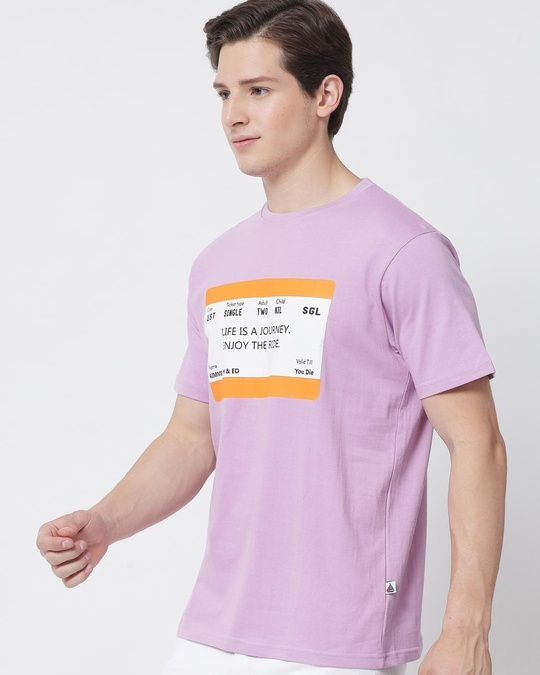 Buy Men's Purple Graphic Printed T-shirt Online at Bewakoof