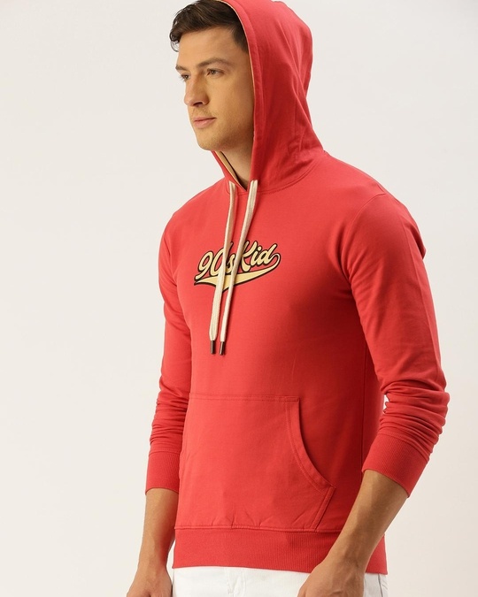 Buy Men's Red 90s Kid Typography Hoodie for Men Red Online at Bewakoof