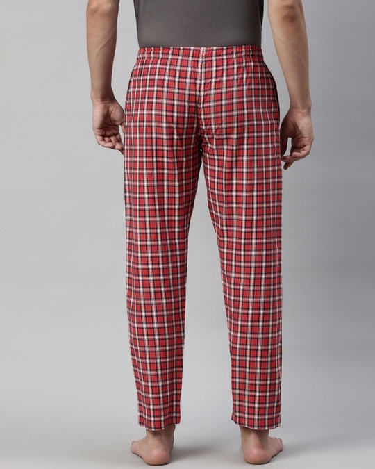 Buy Men's Red Checked Cotton Pyjamas Online in India at Bewakoof
