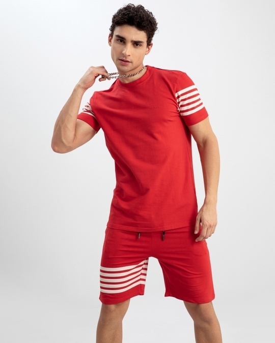 Shop Men's Red T-Shirt & Shorts Set-Front