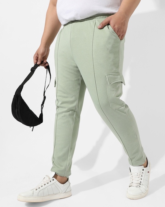 Buy Men's Sage Green Plus Size Track Pants Online at Bewakoof