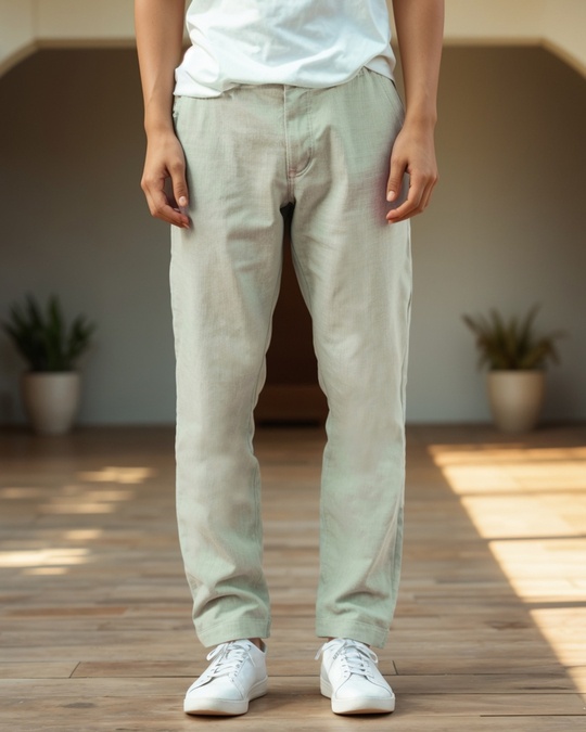 Buy Men s Sage Green Trousers Online at Bewakoof