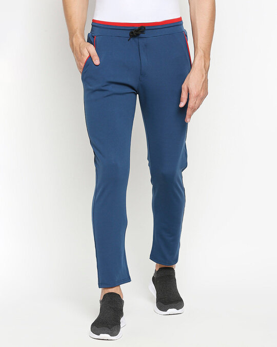 Shop Men's Solid Airforce Track Pants-Front