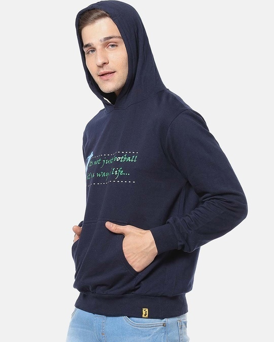 Shop Men's Stylish Solid Casual Hooded Sweatshirt-Back