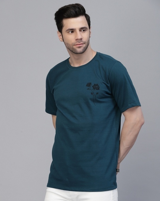 Buy Mens Teal Green Printed T Shirt Online At Bewakoof 