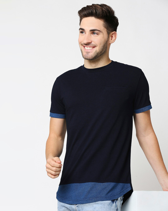 Shop Men's True Indigo Skate Cut Pocket T-Shirt-Front