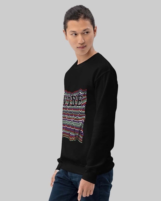 Shop Men's Black Vibe Printed Regular Fit Sweatshirt-Back