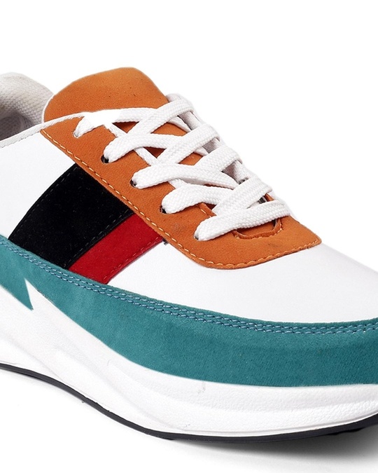 Buy Men's White Color Block Sneakers Online in India at Bewakoof