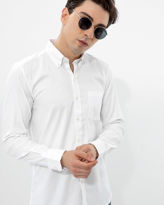 Buy Men's White Cotton Shirt Online at Bewakoof