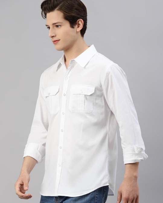 Buy Men's White Cotton Shirt for Men White Online at Bewakoof