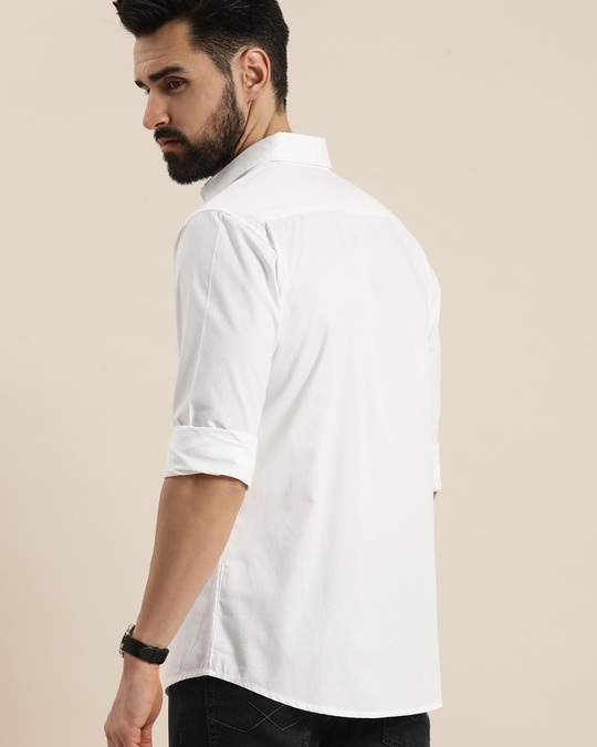 Buy men s white cotton shirt online at bewakoof