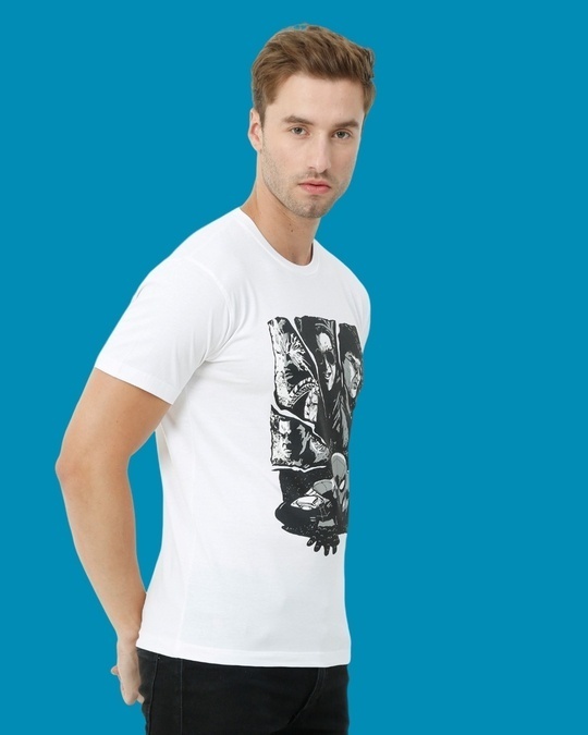 Shop Men's White Graphic Printed T-shirt-Back