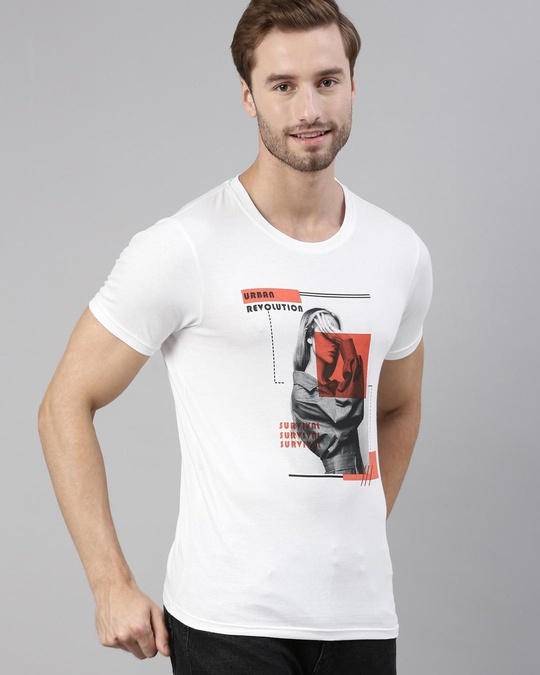 Buy Men's White Graphic Printed Tshirt for Men White Online at Bewakoof