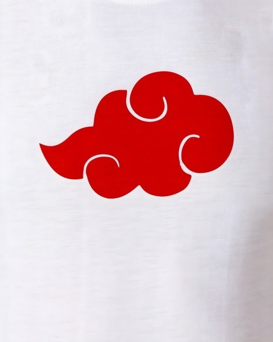Men's White Naruto Akatsuki Cloud Graphic Printed Cotton T-shirt-Full ...