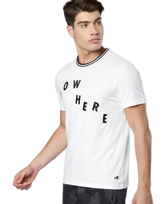 Buy Men's White No Where Typography Slim Fit T-shirt Online at Bewakoof