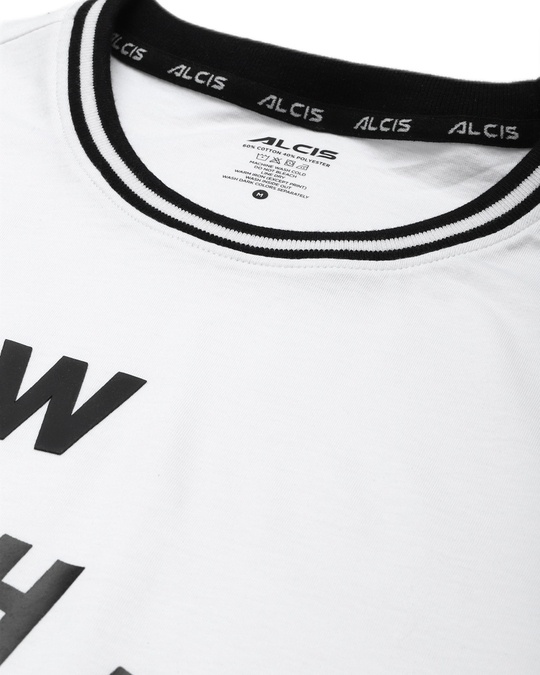 Buy Men's White No Where Typography Slim Fit T-shirt Online at Bewakoof