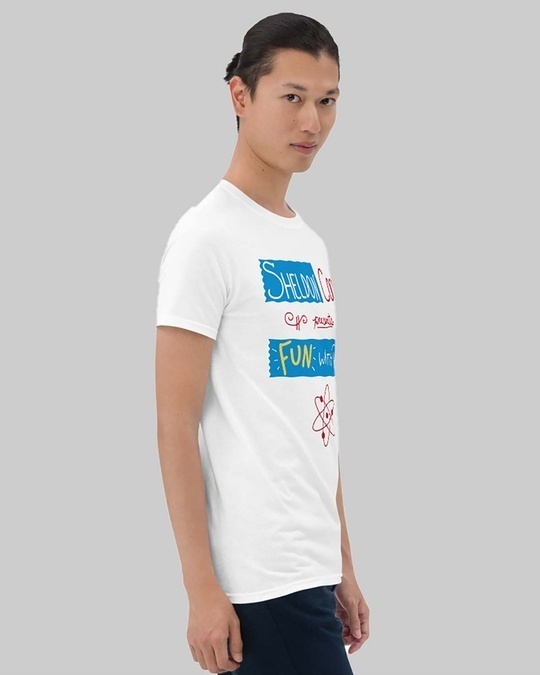 Shop Men's White Sheldon Cooper Typography T-shirt-Back
