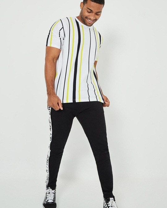 Buy Mens White Striped T Shirt For Men White Online At Bewakoof 7903