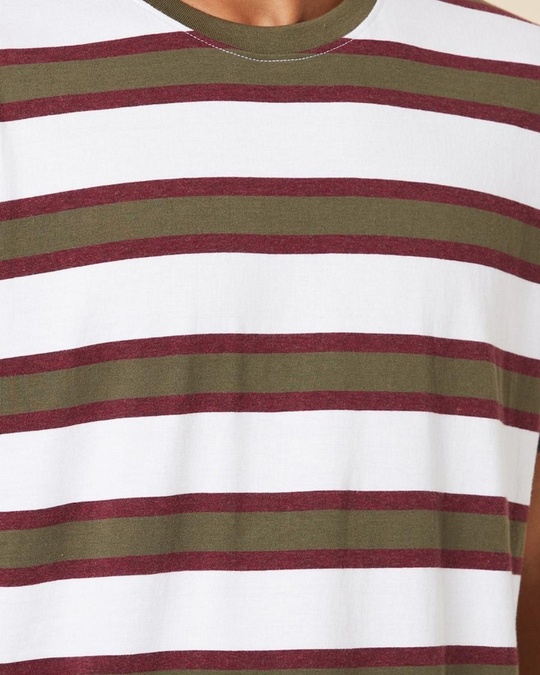 Buy Men's White Striped T-shirt for Men White Online at Bewakoof
