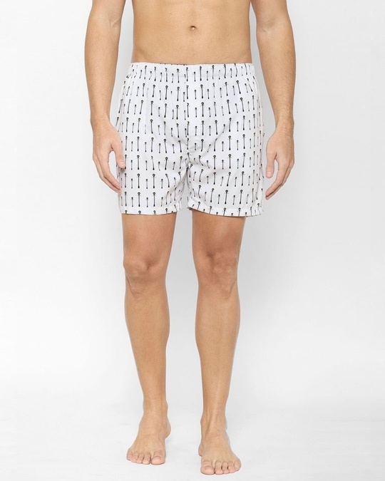 Buy Men's White Super Combed Cotton Checkered Boxer (Pack of 2) Online ...
