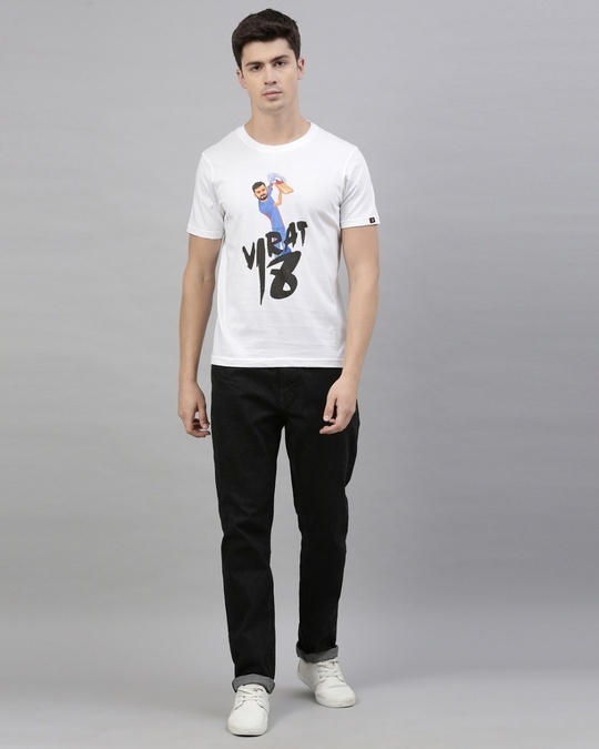 Shop Men's White Virat 18 Graphic Printed T-shirt