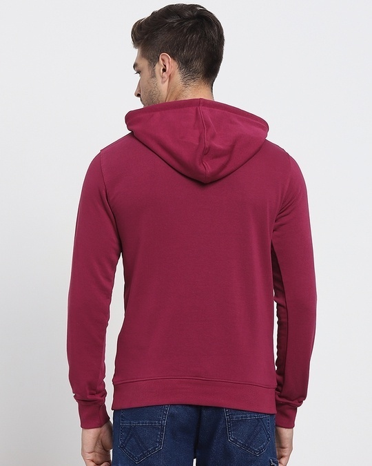 Shop Men's Winter Fleece Red Plum Hoodie-Full