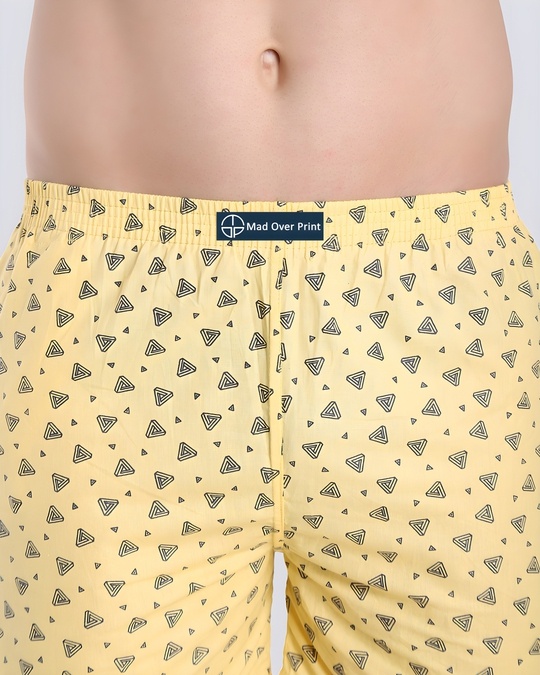 Buy Men's Yellow All Over Printed Cotton Boxers Online in India at Bewakoof