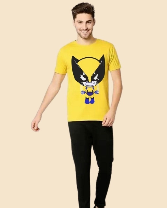 Shop Men's Yellow Angry Kid Graphic Printed T-shirt-Design