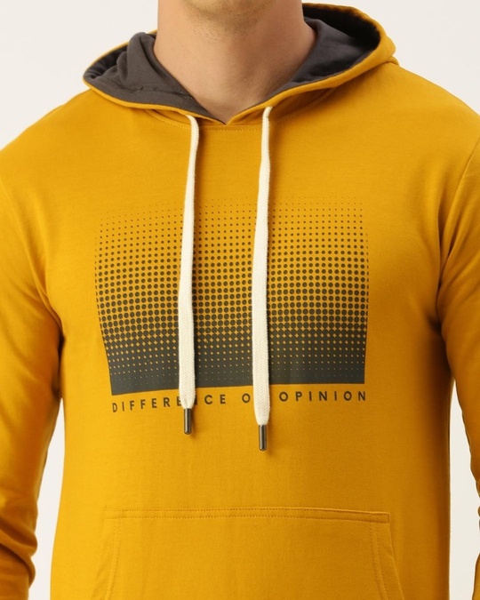 Buy Men's Yellow Printed Hoodie Online at Bewakoof