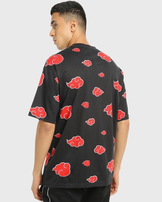 Buy Mens Black All Over Printed Oversized T Shirt Online At Bewakoof 6685