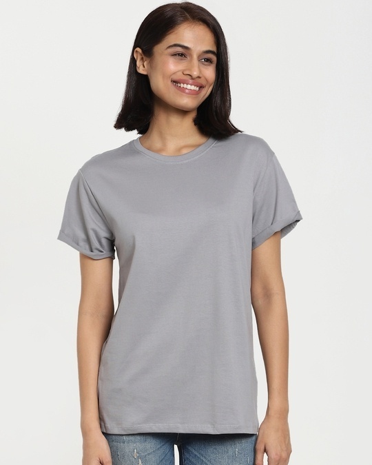Shop Meteor Grey Boyfriend T-Shirt-Back