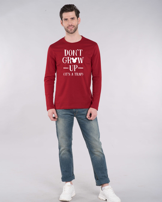 Shop Mickey Don't Grow Up Full Sleeve T-Shirt (DL)-Design