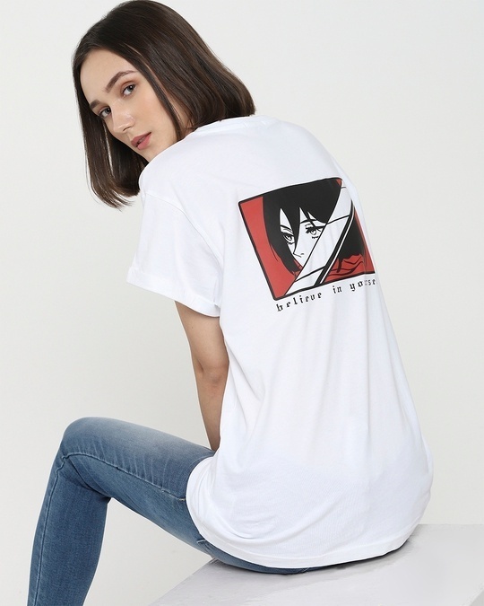 Shop Women's White Mikasa Boyfriend T-shirt-Front