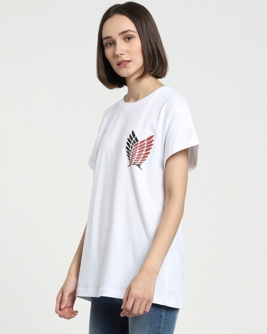 Shop Women's White Mikasa Boyfriend T-shirt-Back