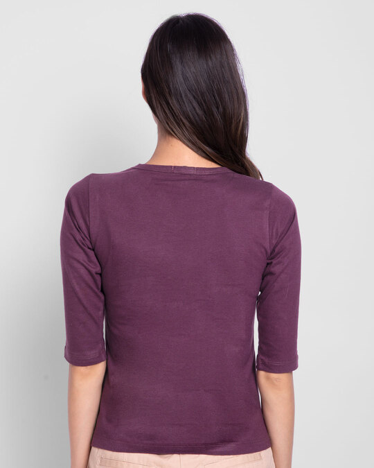 Shop Minimal Believe 3/4th Sleeve Slim Fit T-Shirt-Back