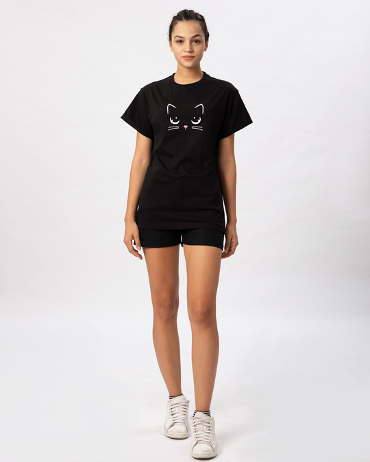 Shop Minimal Meow Boyfriend T-Shirt-Full