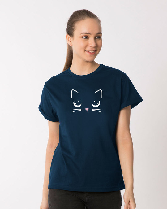 Shop Minimal Meow Boyfriend T-Shirt-Front