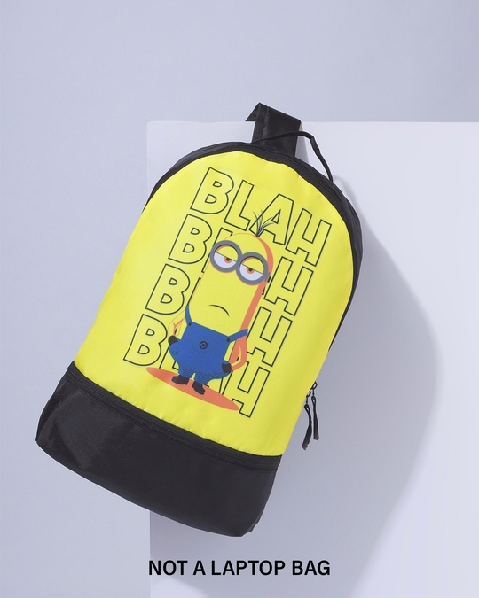 Shop Minion Blah Small Backpack-Front