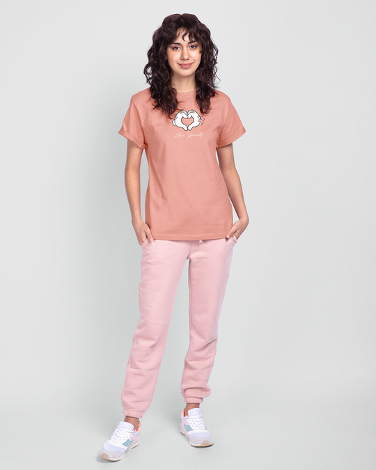 Shop Minnie Love Yourself Boyfriend T-Shirt (DL) Misty Pink-Design